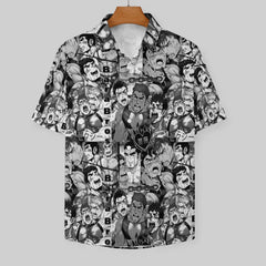 Men’s Gay Bara Art Button-Up Shirt – Stylish Gay Anime Shirt