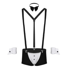 4Pcs Men's Sexy Tuxedo Maid Role Play Costume - Bara Bros