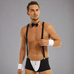 4Pcs Men's Sexy Tuxedo Maid Role Play Costume - Bara Bros