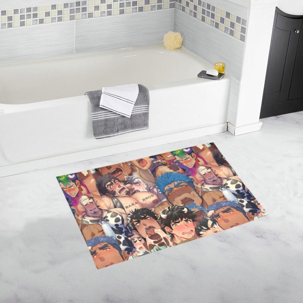 AHEGAO Gay Bara Colorful Bath Rug 20''x 32'' - Bara Bros