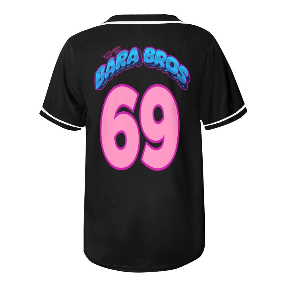 Bara Bros 69 Black Baseball Jersey for Men - Bara Bros