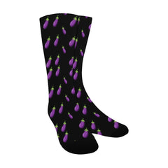 Eggplant Mens Black Socks - Bara Bros