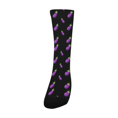 Eggplant Mens Black Socks - Bara Bros