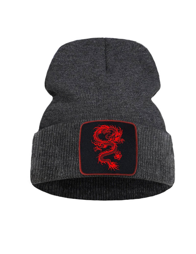 Embroidered Dragon Beanie - Bara Bros