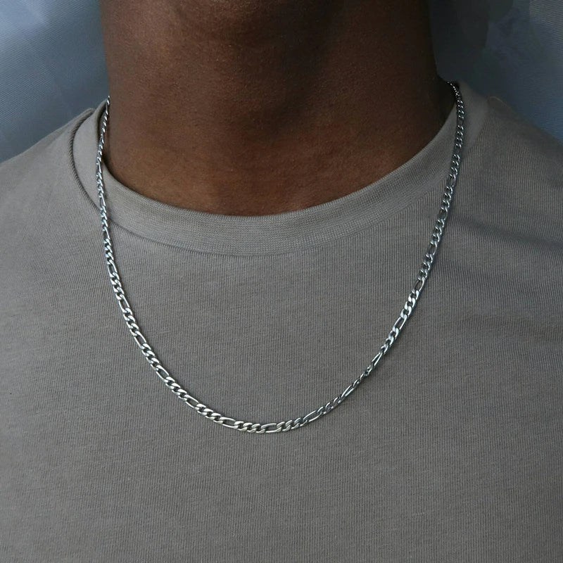 Figaro Chain Necklace, Stainless Steel Mens chain necklace - Bara Bros