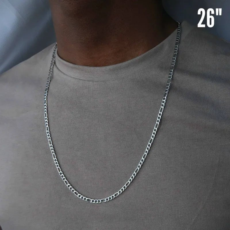 Figaro Chain Necklace, Stainless Steel Mens chain necklace - Bara Bros