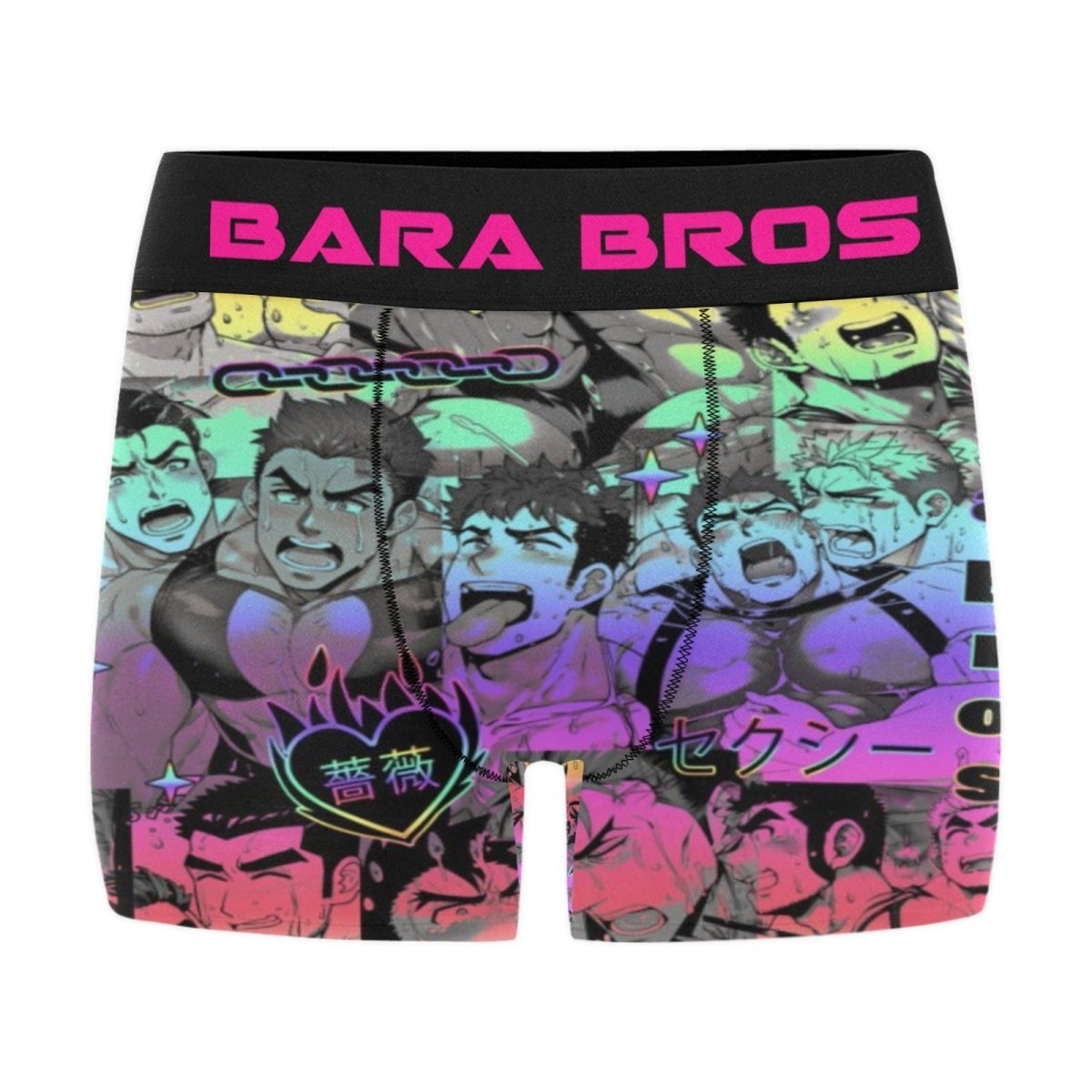 Gay Ahegao Rainbow Pride Party Men's Boxer Briefs - Bara Bros