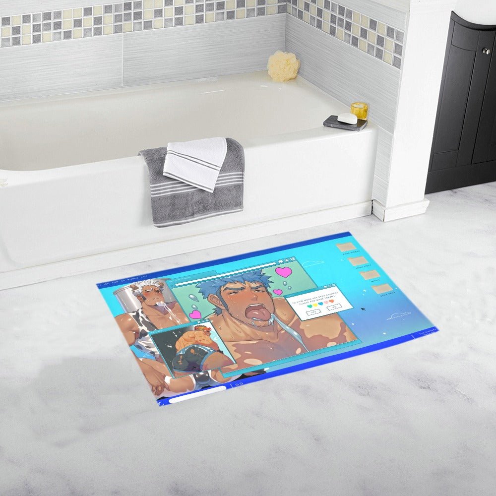 Gay Vaporwave Bath Rug 16''x 28'' - Bara Bros