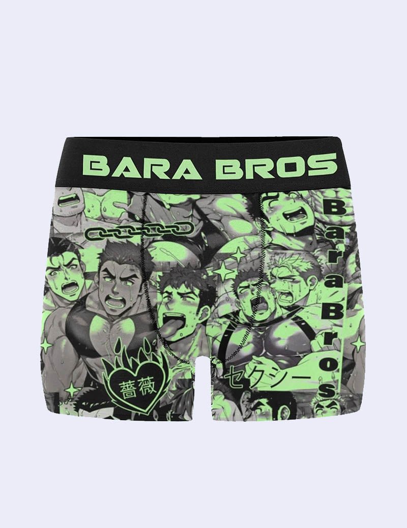 Green Bara Ahegao Men's Boxer Briefs - Bara Bros