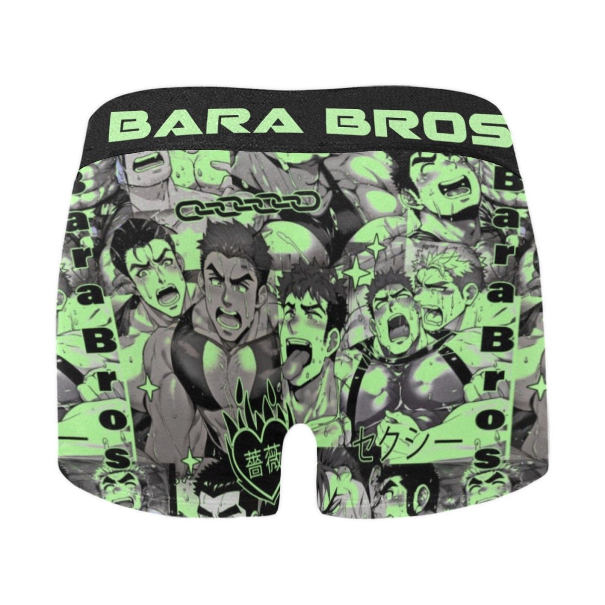 Green Bara Ahegao Men's Boxer Briefs - Bara Bros