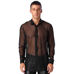 Men's Fashion See Through Mesh Clubwear Shirt - Bara Bros