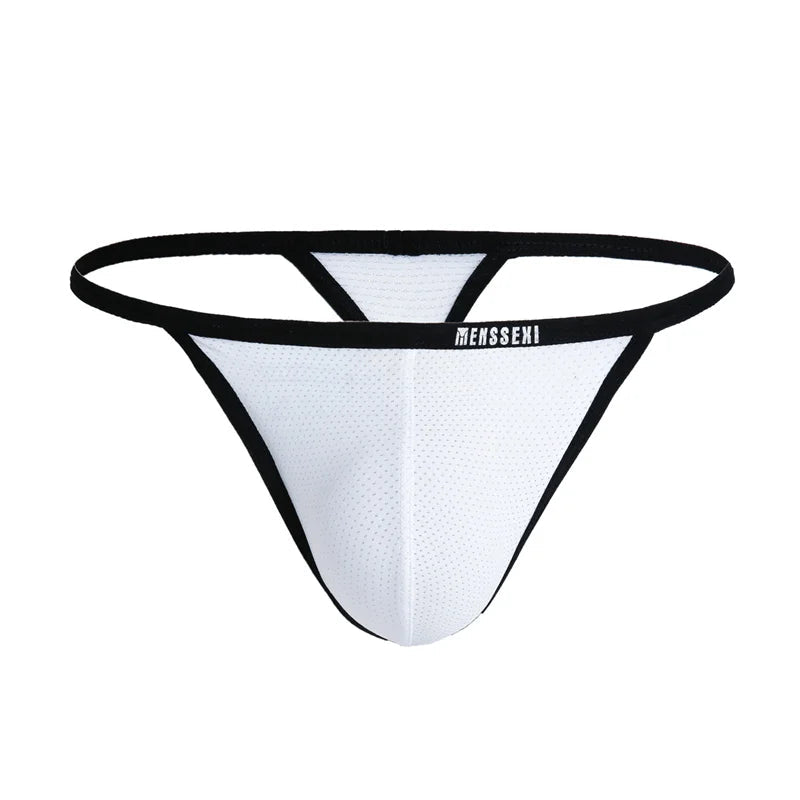 Men's Ice Silk Thong Underwear Sexy Low Waist G-String - Bara Bros