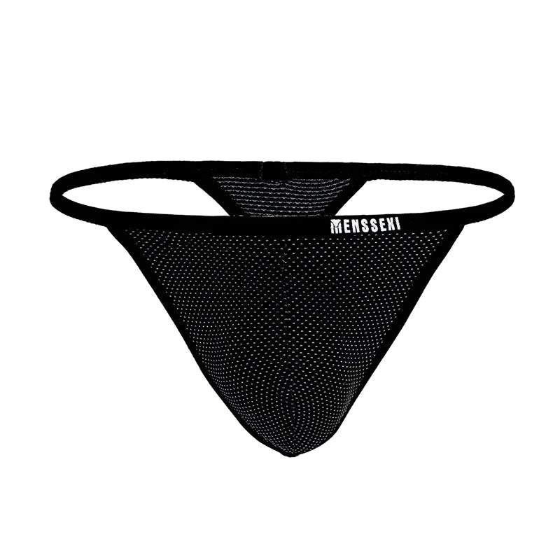 Men's Ice Silk Thong Underwear Sexy Low Waist G-String - Bara Bros