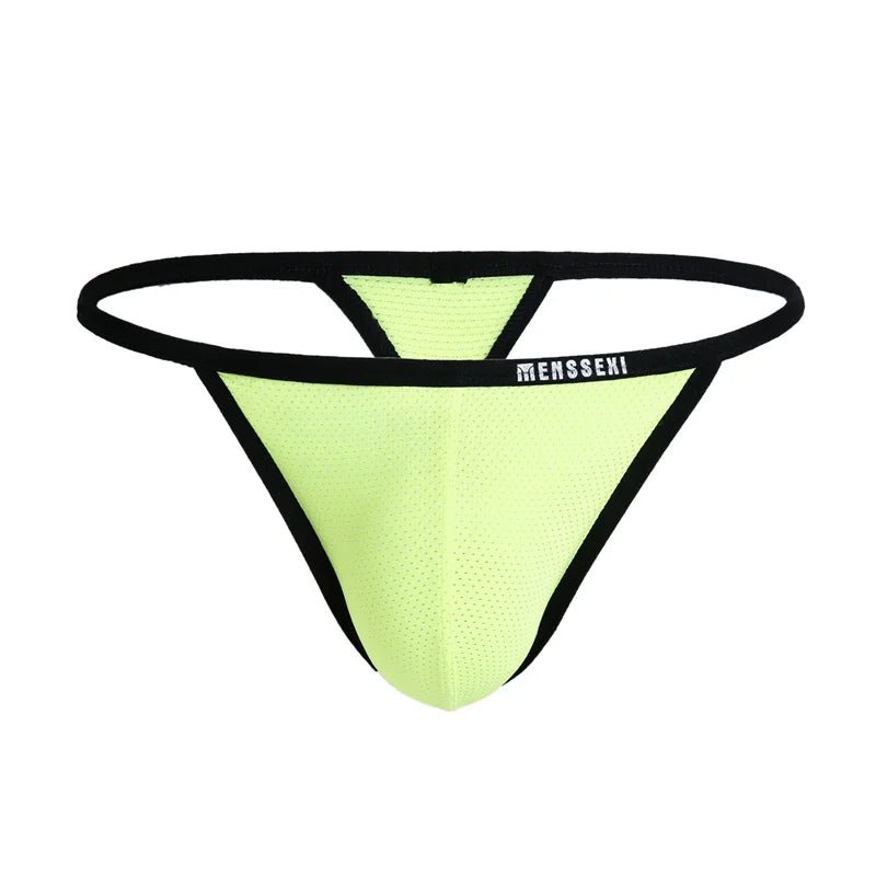 Men's Ice Silk Thong Underwear Sexy Low Waist G-String - Bara Bros