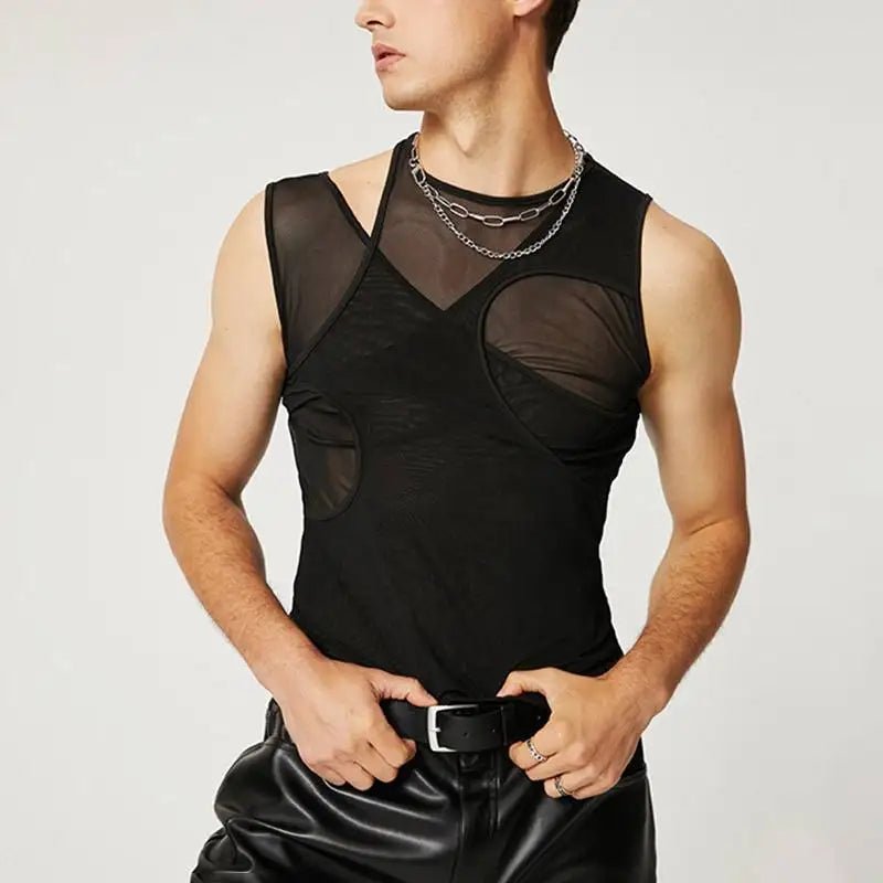 Men's See-through Mesh Vests Y2K Fashion Top - Bara Bros