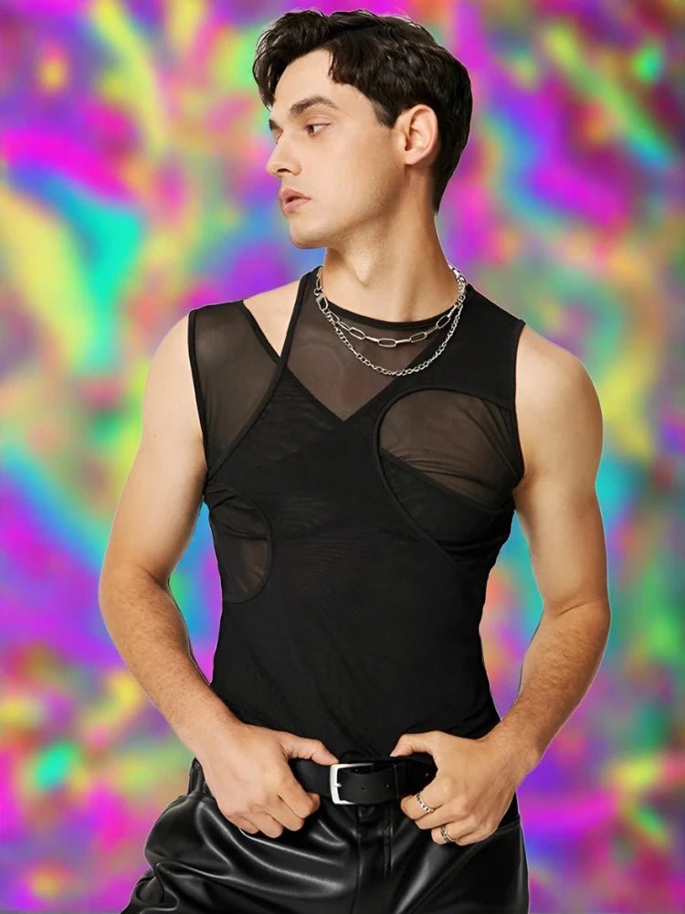 Men's See-through Mesh Vests Y2K Fashion Top - Bara Bros