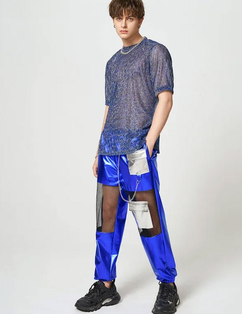 Men's Transparent Mesh Cyber Pants Y2K Fashion - Bara Bros