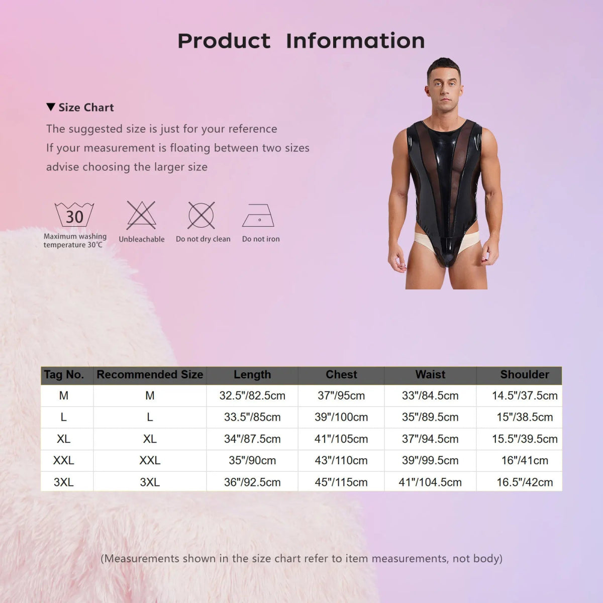 Men’s Wet Look Leather Mesh Bodysuit with Button Crotch - Bara Bros