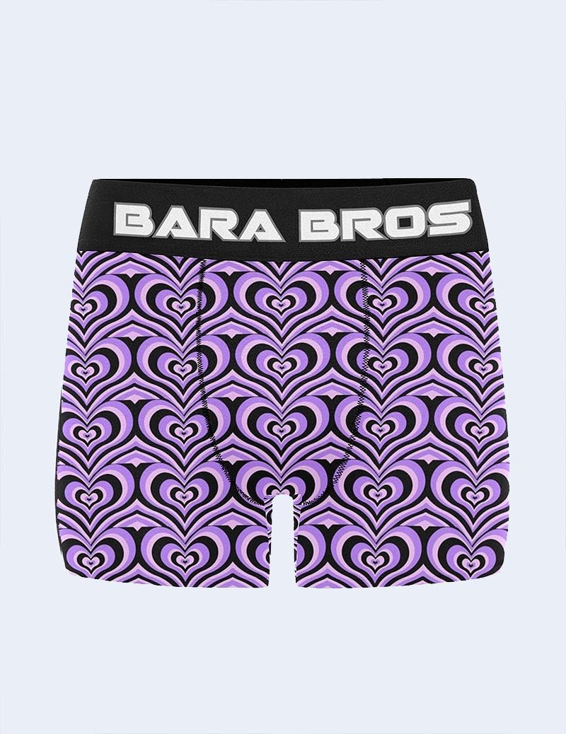 Mens Y2K Purple Heart Pattern Boxer Briefs - Bara Bros