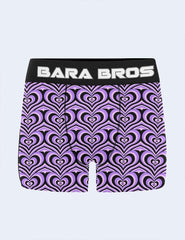 Mens Y2K Purple Heart Pattern Boxer Briefs - Bara Bros