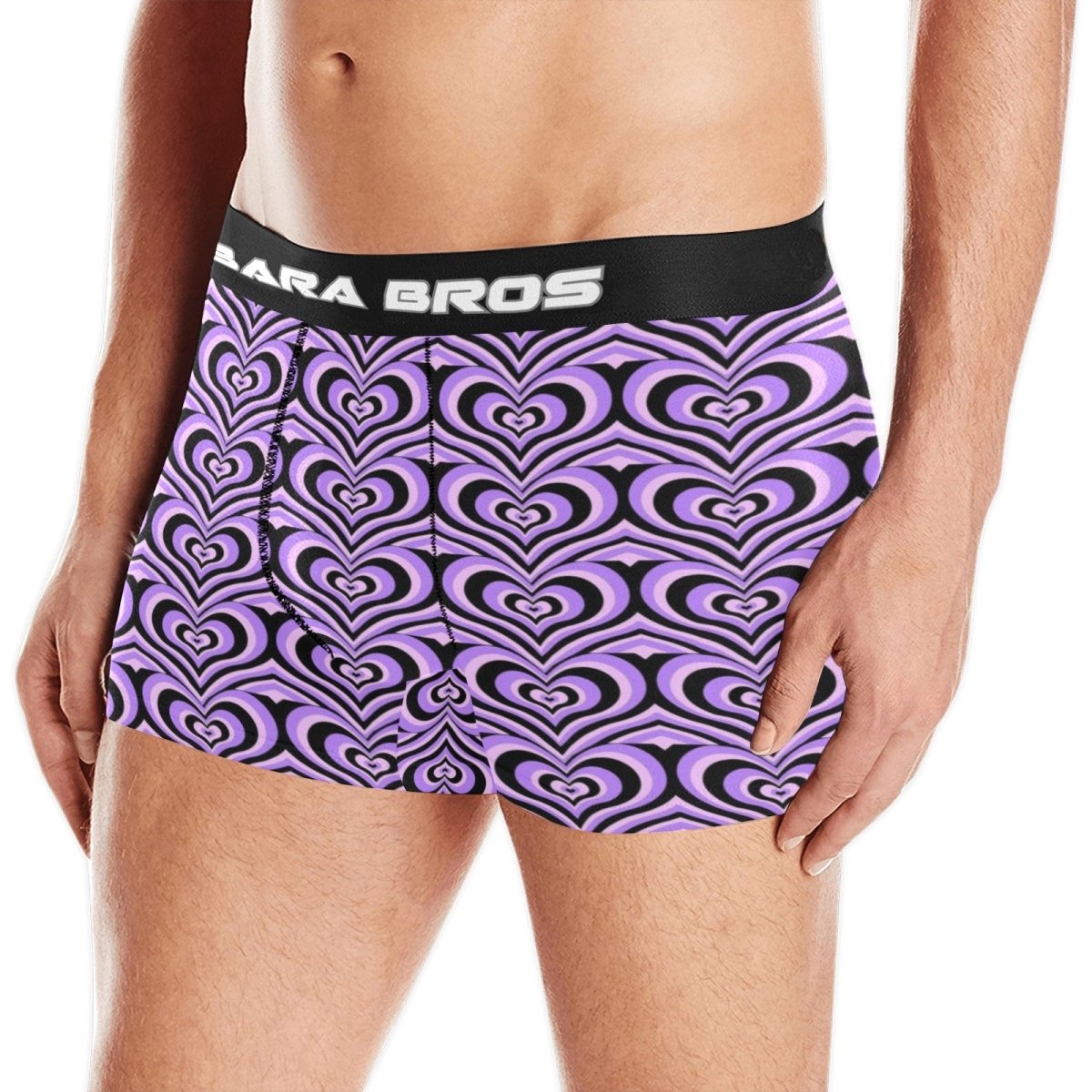 Mens Y2K Purple Heart Pattern Boxer Briefs - Bara Bros