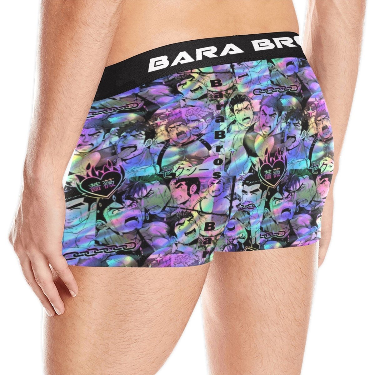 Psychedelic Rainbow Anime Bara Art Men's Boxer Briefs - Bara Bros