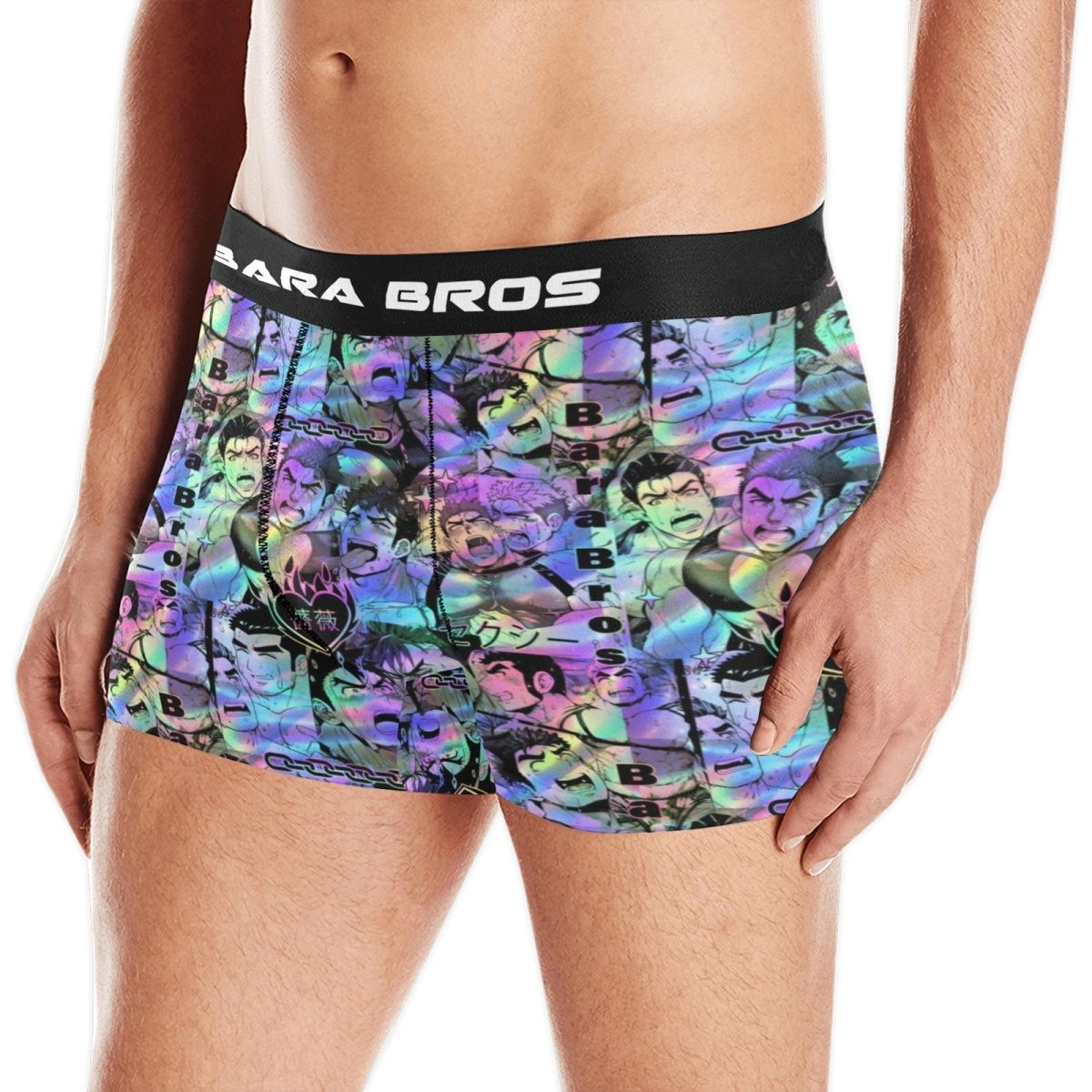 Psychedelic Rainbow Anime Bara Art Men's Boxer Briefs - Bara Bros