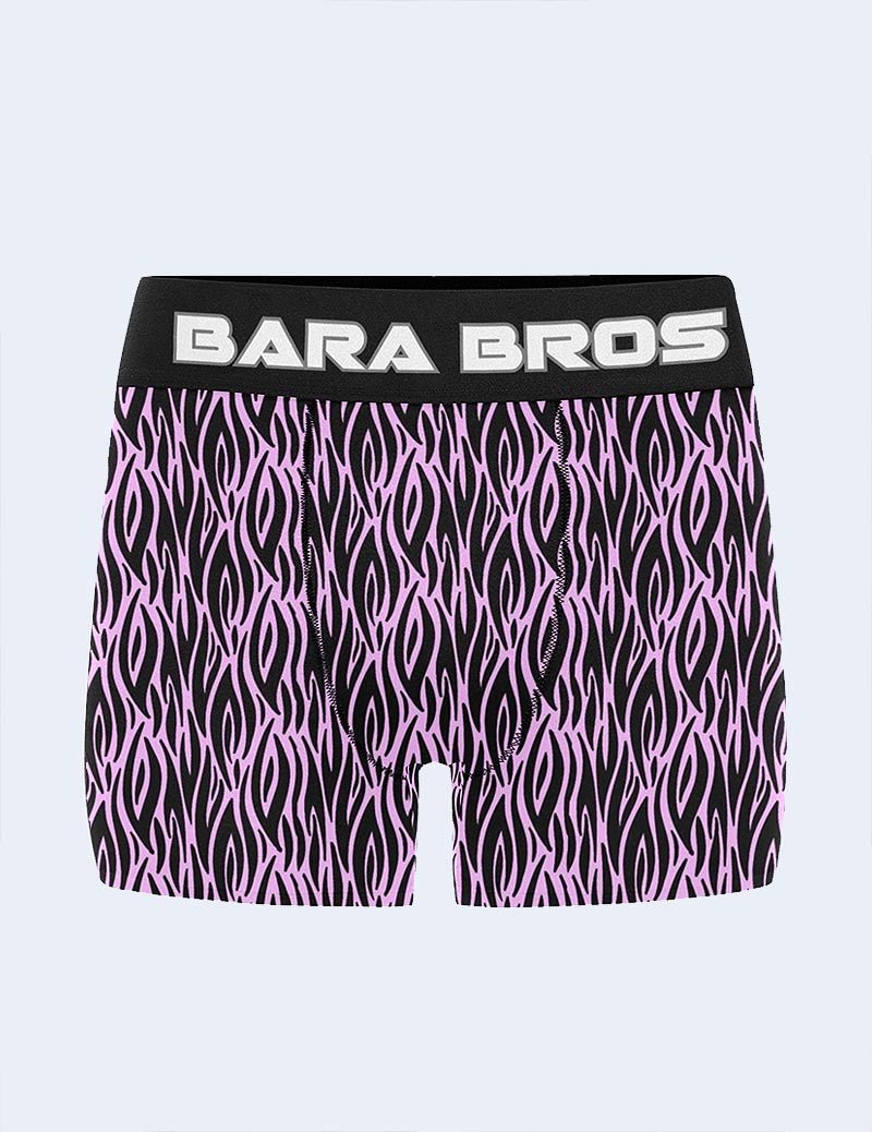 Retro Pink And Black Tribal Print Men's Boxer Briefs - Bara Bros