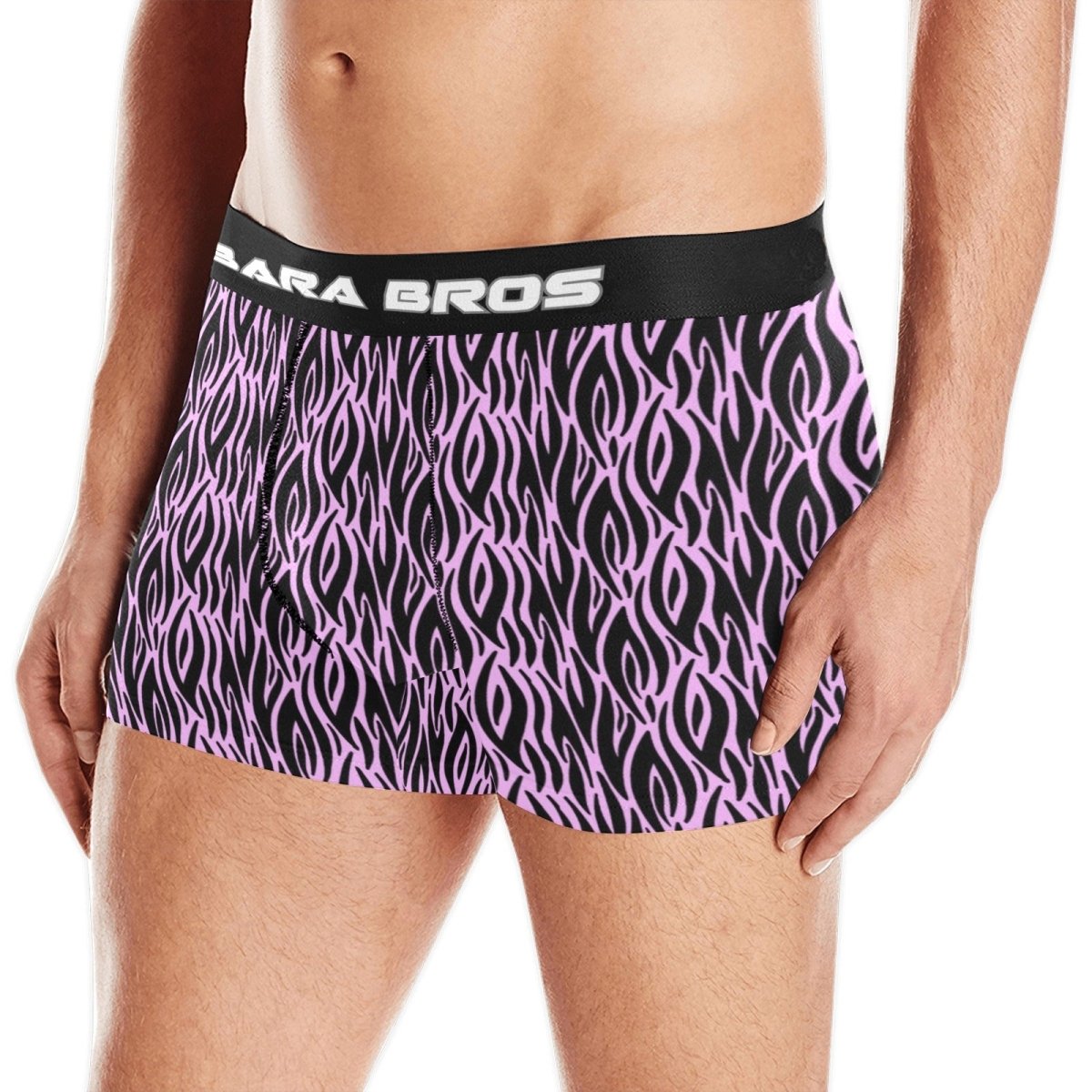 Retro Pink And Black Tribal Print Men's Boxer Briefs - Bara Bros