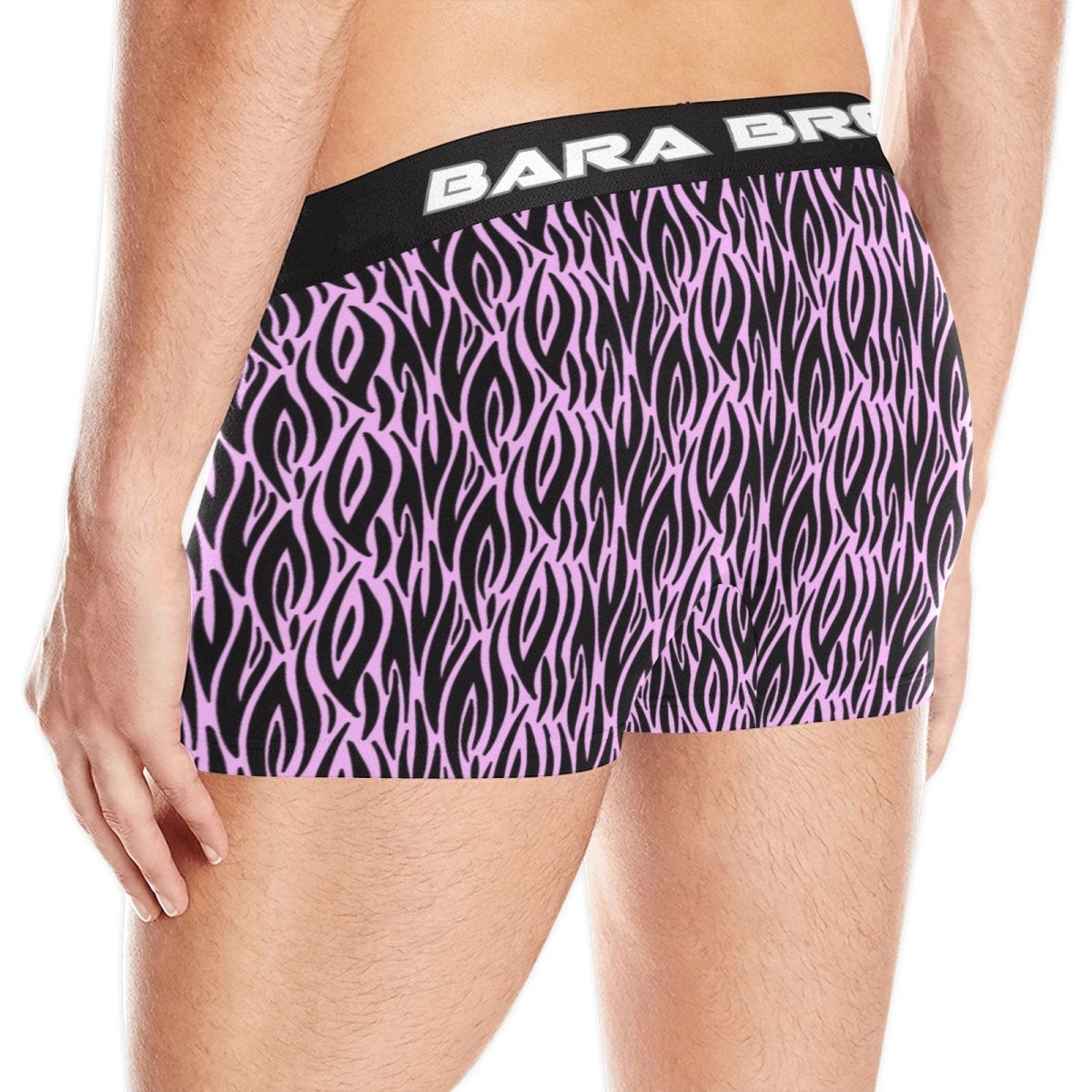 Retro Pink And Black Tribal Print Men's Boxer Briefs - Bara Bros