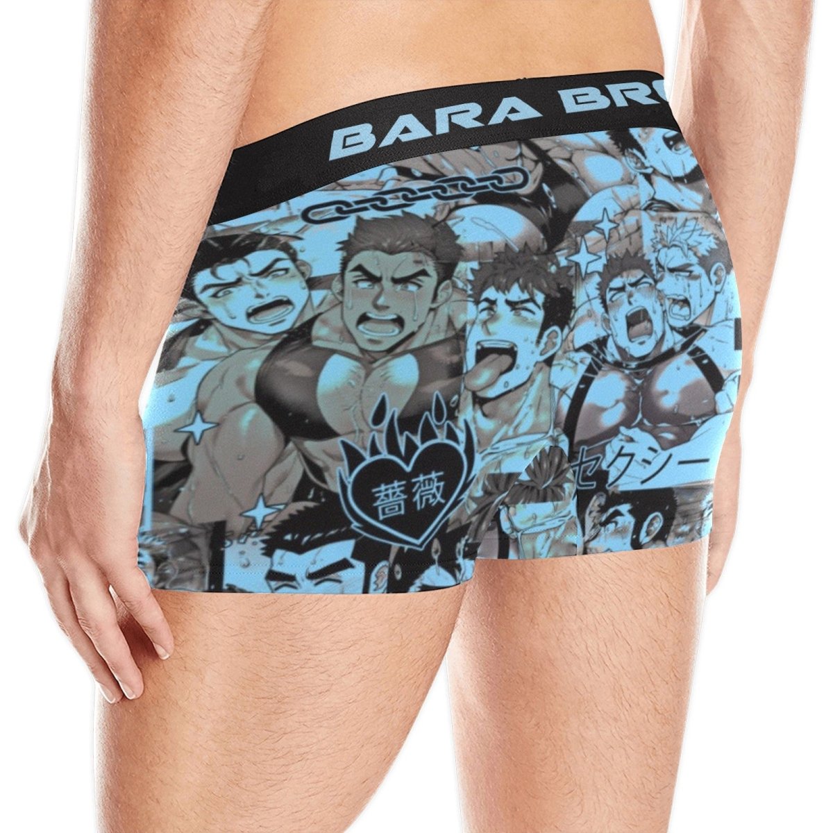 Sexy Gay Anime Blue Men's Boxer Briefs - Bara Bros