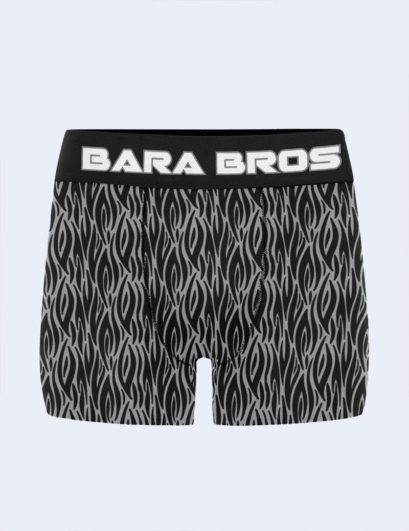 Sexy Grey And Black Contrast Pattern Men's Boxer Briefs - Bara Bros