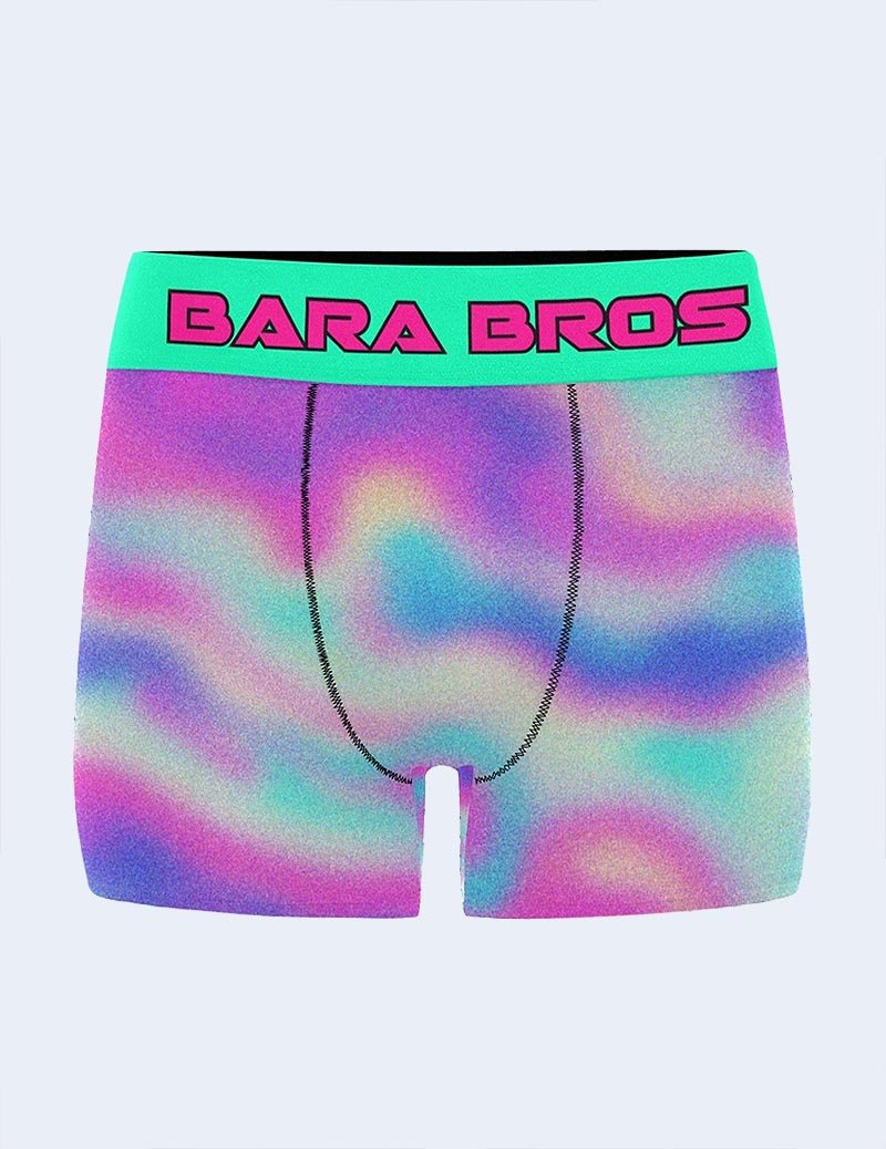 Trippy Colorful Waves Print Men's Boxer Briefs - Bara Bros