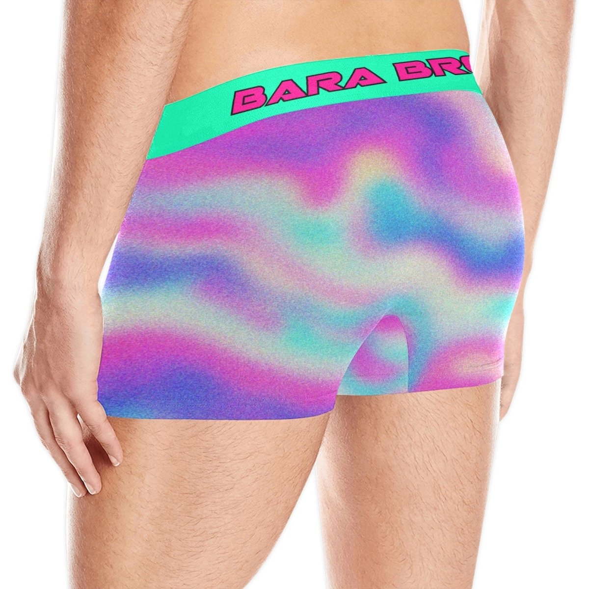 Trippy Colorful Waves Print Men's Boxer Briefs - Bara Bros