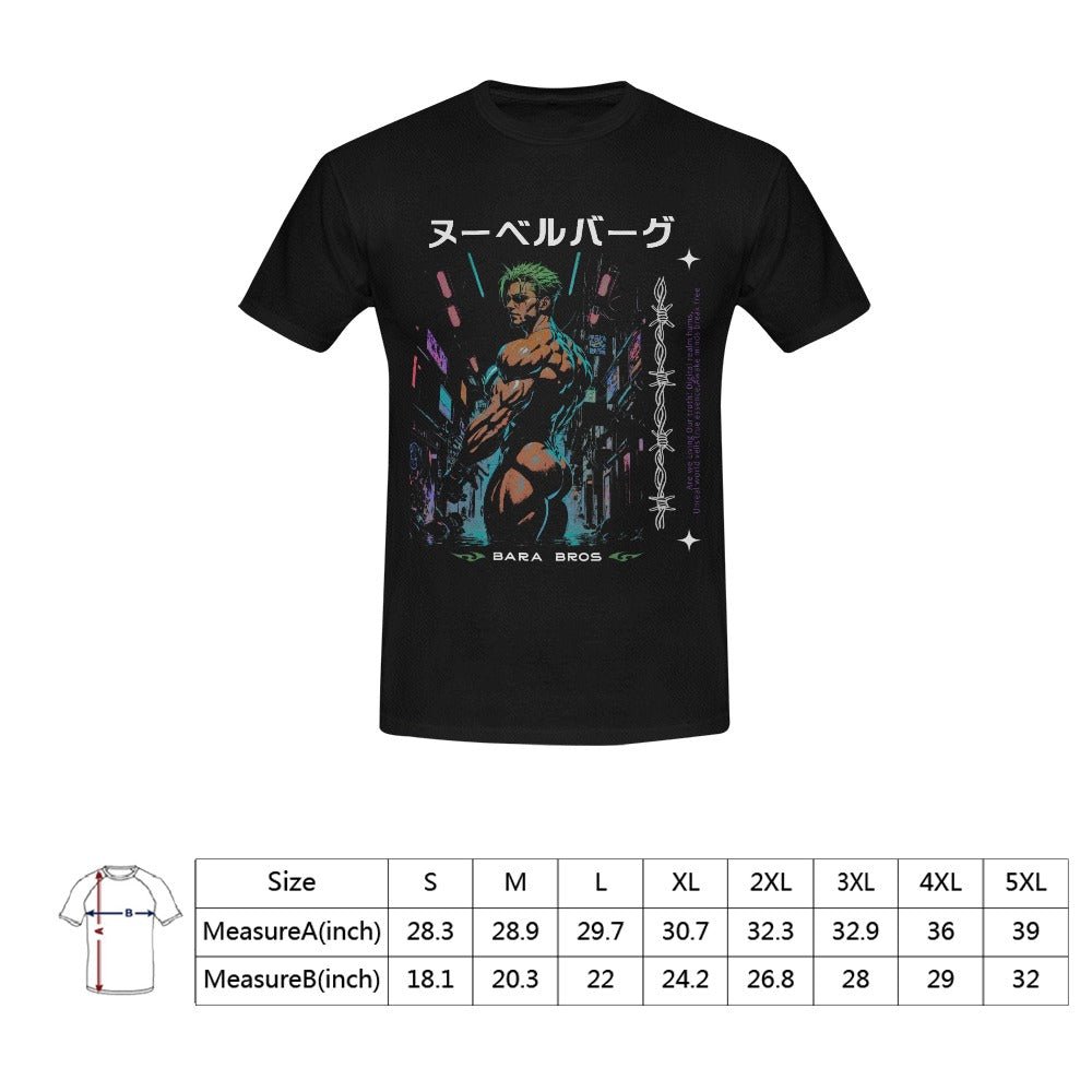 Y2k Zoro Retro Anime Men's T-Shirt - Bara Bros