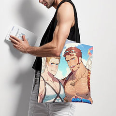 Anime Bara Art Waterpark Fun Canvas Tote Bag - Bara Bros