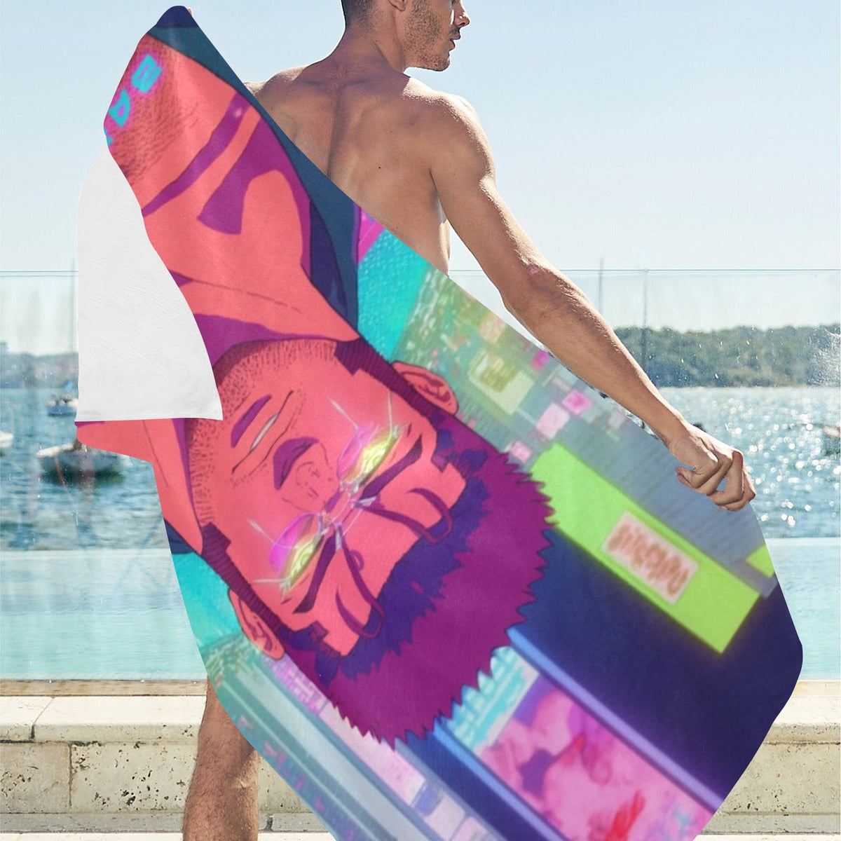 Bara Bros Neon City Beach Towel 32"x 71" - Barabros