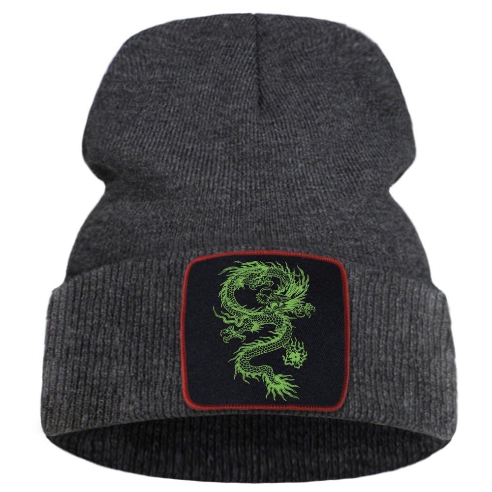 Embroidered Dragon Beanie - Bara Bros