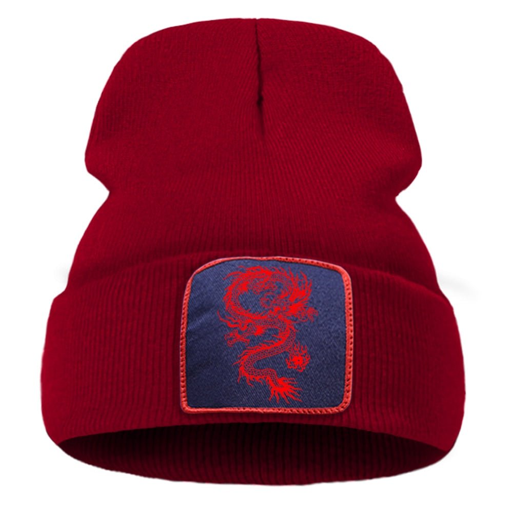 Embroidered Dragon Beanie - Bara Bros