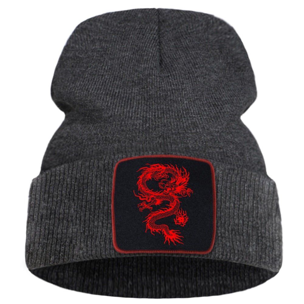 Embroidered Dragon Beanie - Bara Bros