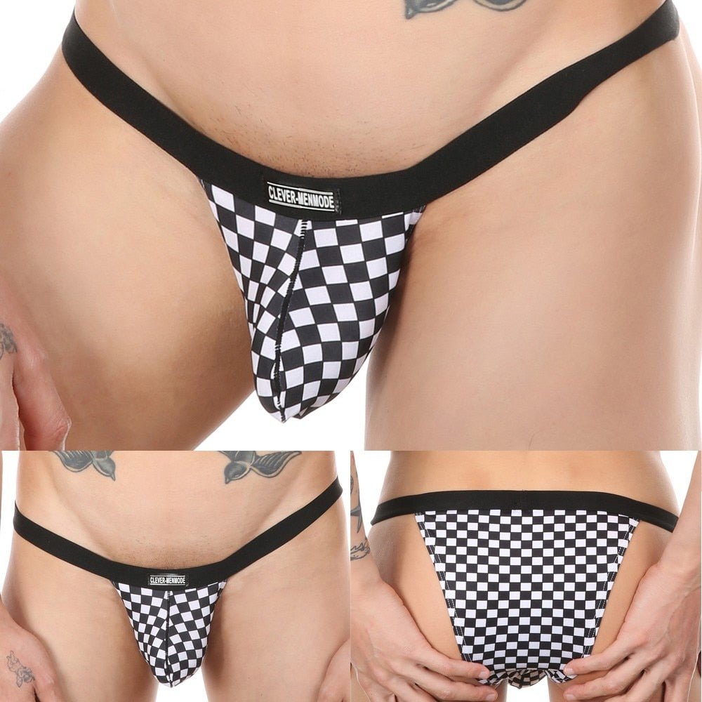 Men Checkered Bikini Trunk Briefs - Bara Bros