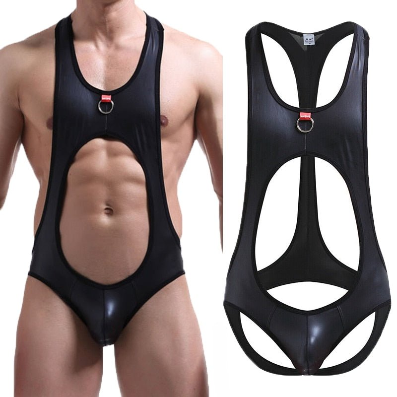 Men's Bodysuit Jockstrap PU Leather Lingerie - Bara Bros