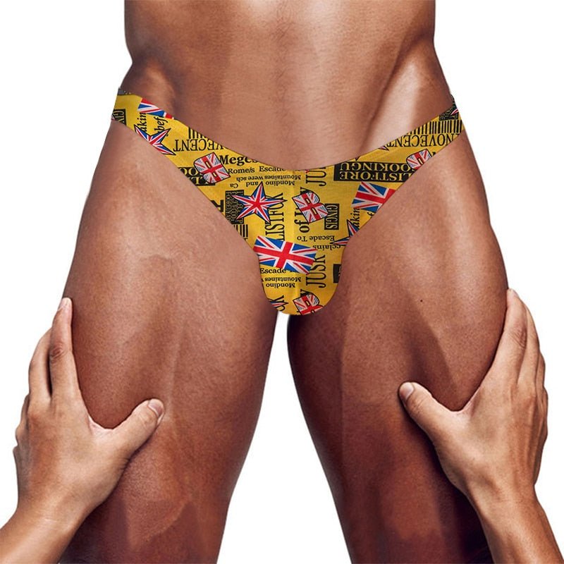 Men's British Flag Graphic Print Sexy Brief Underwear - Bara Bros