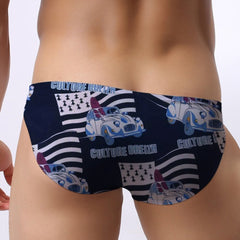 Retro Car Graphic Print Sexy Brief Underwear - Bara Bros