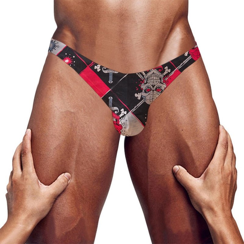 Skull Graphic Print Sexy Gay Brief Underwear - Bara Bros