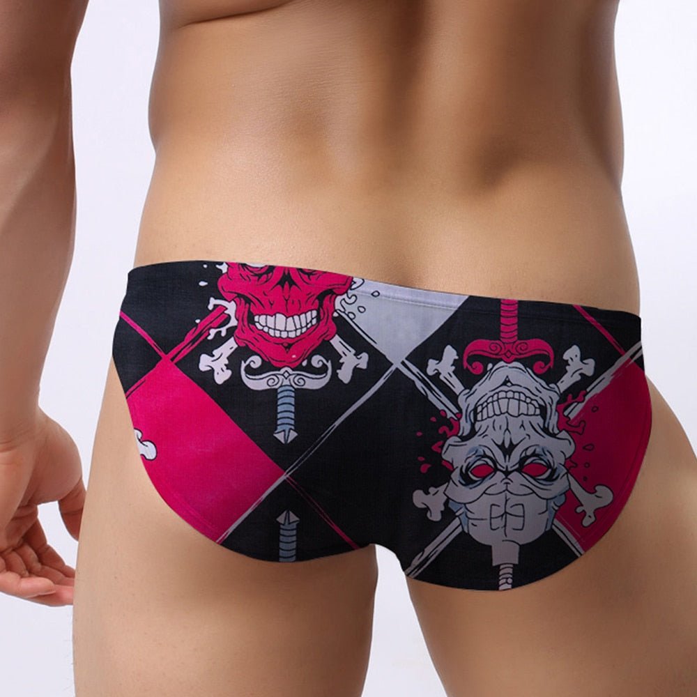 Skull Graphic Print Sexy Gay Brief Underwear - Bara Bros