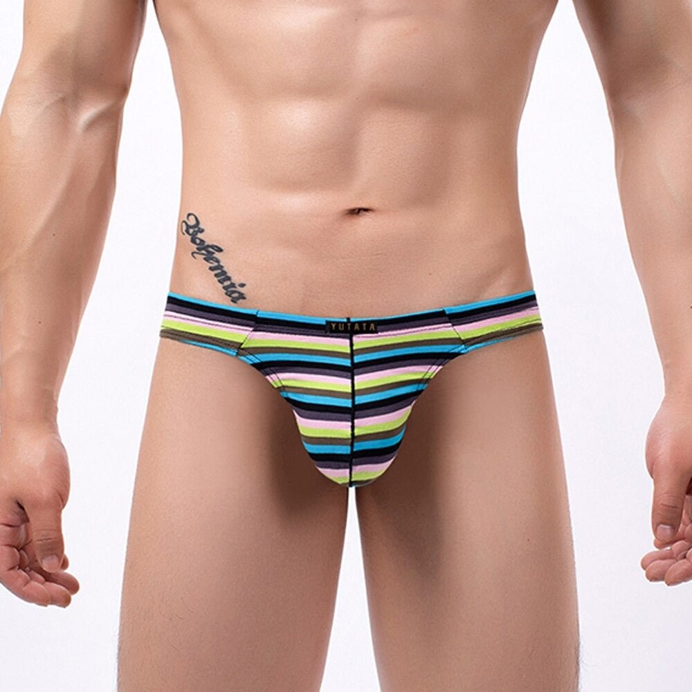 Stripe U Convex Pouch Thong - Barabros