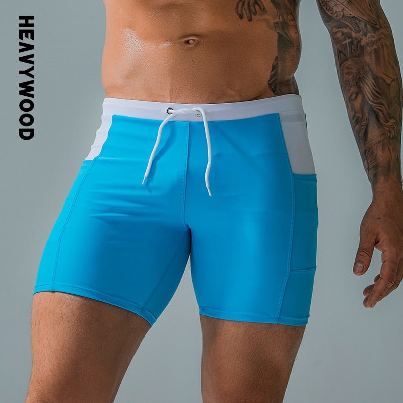 Summertime Blues Pocket Swimming Trunks - Bara Bros