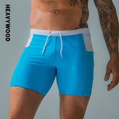 Summertime Blues Pocket Swimming Trunks - Bara Bros