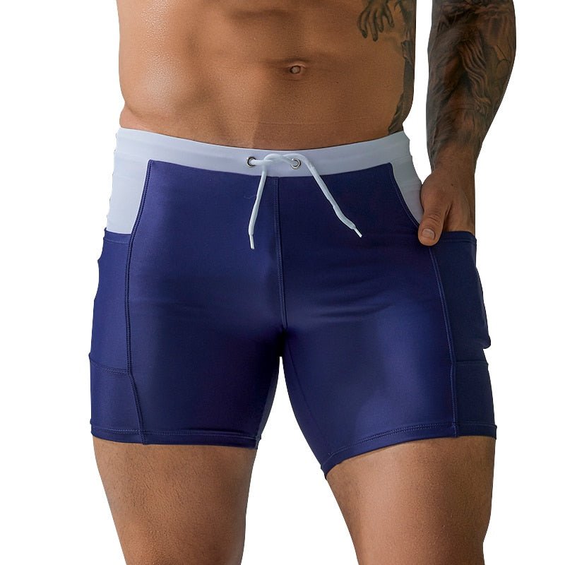 Summertime Blues Pocket Swimming Trunks - Bara Bros